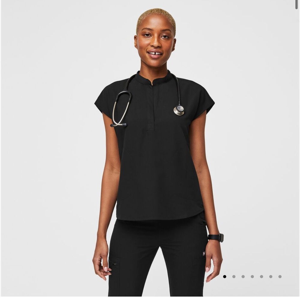 Figs Black Rafaela Scrub Top